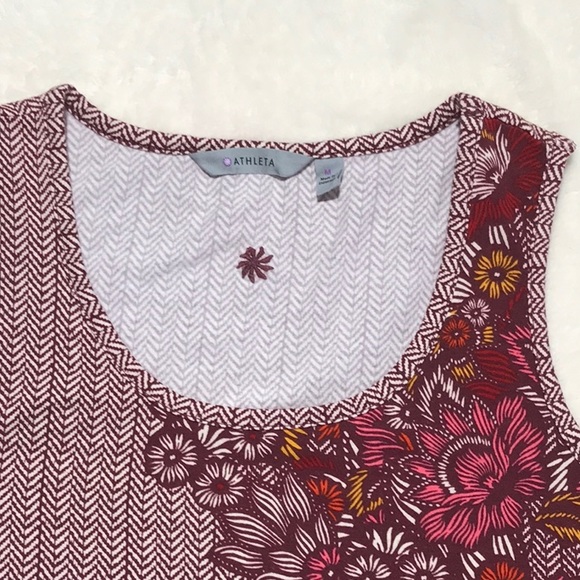 Athleta soft herringbone/flowered pattern tank top - Picture 2 of 10